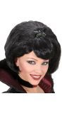 Zwarte Weduwe Pruik met Spin