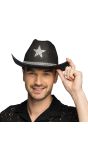 Zwarte Western Cowboyhoed met Zilveren Ster