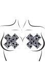 Zwarte X Nipple Jewel Stickers