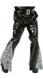 Zwarte Zebra Print Vinyl Broek