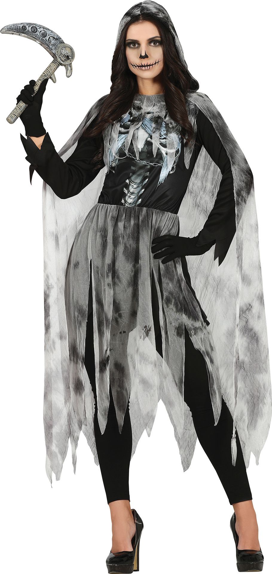 Taeyue Halloween Carnival Medieval Hooded Dress Cosplay Costume Outfits Halloween Suits Women Black, XXXL