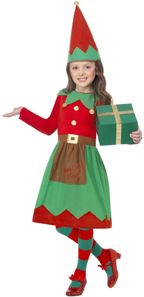 Kleine hulpje van de kerstman outfit