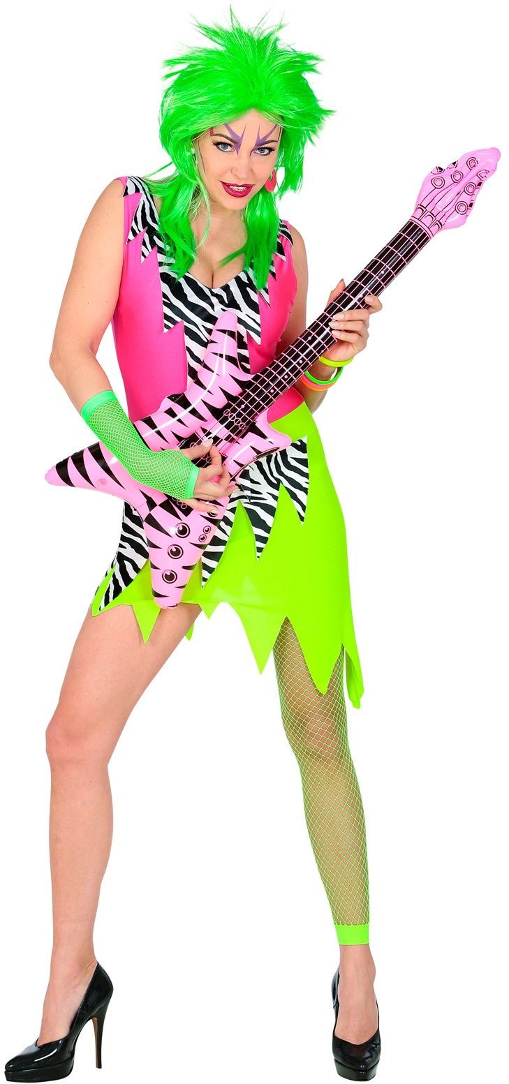Neon Jurk Neon Kleren Neon 80S Rock Chick Jurkje Dames