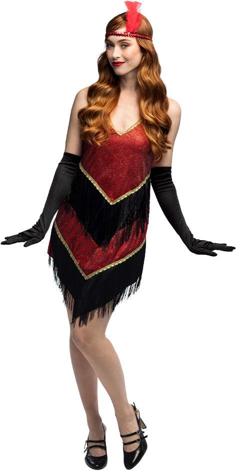 Zwart Luxe Flapper-Jurk - Medium - Deluxe Zwart Flapper-Kostuum Voor