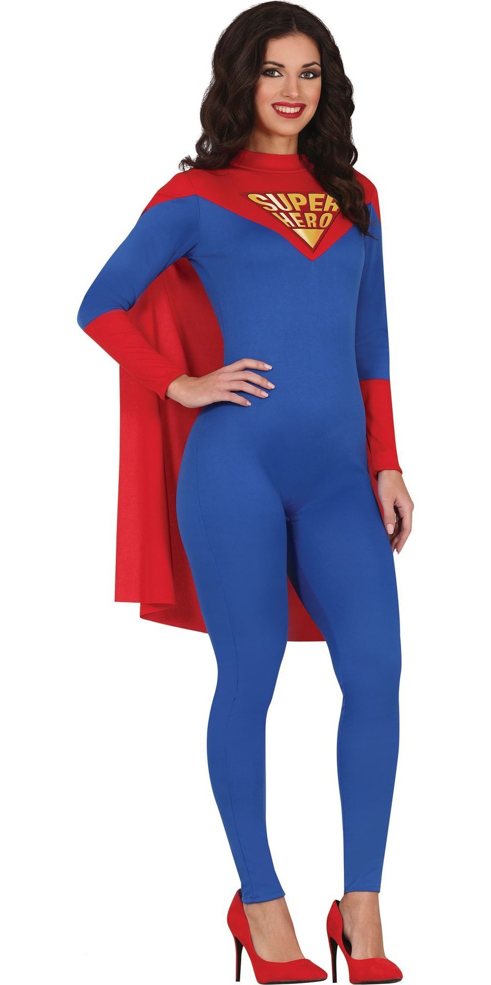 amscan 9915766 - Official DC Comics Supergirl Jumpsuit for Women, Adults, Fancy Dress Costume, Size: 14-16