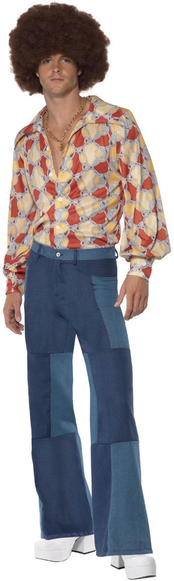 JOGAL Heren Flare Broek – Jaren 70 Stijl, Comfortabel En Stretch – Perfect Voor Disco En Carnaval