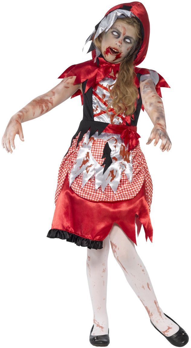 Girls' 2 Piece Cheerleader Costume Zombie Dress with Bloody Stockings, School Costume for Creepy Parties, Halloween Outfit with Realistic Details