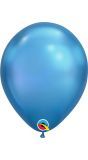 100 blauwe chroom ballonnen 28cm