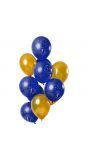 12 ballonnen elegant true blue 70 jaar 30cm