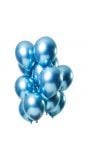 12 ballonnen mirror effect blauw 33cm