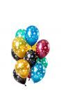 12 ballonnen sterren meerkleurig metallic 30cm
