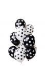 12 ballonnen stippen zwart wit 30cm