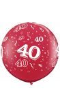 2 40 Jaar ballon robijn rood 90cm
