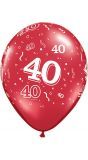 25 40 jaar ballonnen robijn rood 28cm