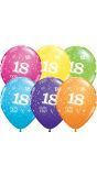 25 meerkleurige 18 jaar ballonnen 28cm