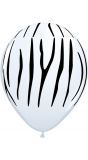 25 Zebraprint witte ballonnen 28cm