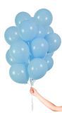 30 lichtblauwe ballonnen met lint 23cm
