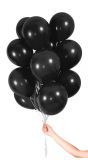 30 zwarte ballonnen met lint 23cm