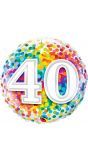 40 jaar regenboog confetti folieballon