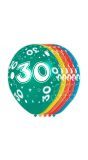 5 verjaardag ballonnen 30 jaar meerkleurig