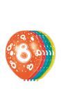 5 verjaardag ballonnen 8 jaar meerkleurig
