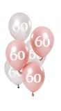 6 ballonnen glossy pink 60 jaar 23cm