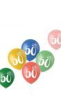 6 ballonnen retro 50 jaar meerkleurig 33cm