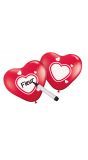 6 beschrijfbare rode hartvormige ballonnen