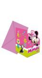 6 Minnie mouse happy kinderfeestje uitnodigingen