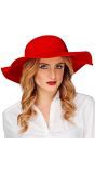 60s vrouwen hoed rood