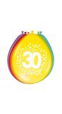 8 ballonnen 30 jaar happy bday stippen 30cm