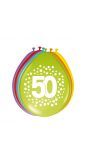 8 ballonnen 50 jaar happy bday stippen 30cm