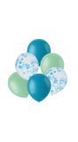 Ballonnen mix groen blauw 6 stuks