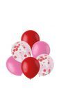 Ballonnen mix roze rood 6 stuks