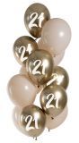 Ballonnen set 21 jaar champagne goud