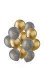 Ballonnen set verjaardag goud grijs