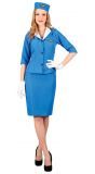 Blauw stewardess kostuum