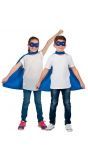 Blauw superhelden masker met cape kind