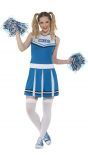 Blauwe dames cheerleader jurkje