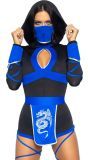 Blauwe draken ninja kostuum dames