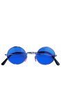 Blauwe hippie bril
