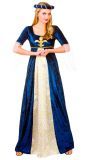 Blauwe middeleeuwse jurk