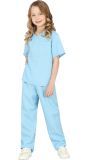 Blauwe ziekenhuis verpleegkundige kostuum kind