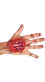 Bloederige peeswond hand