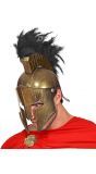 Bronzen spartacus helm met veren