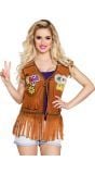 Bruine franje peace vest hippie