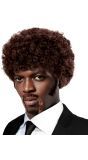 Bruine pulp fiction afro pruik