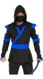 Carnaval ninja kostuum heren blauw
