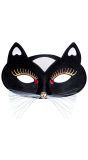 Carnaval oogmasker dames kat zwart