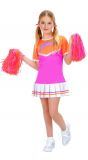 Cheerleader jurkje kind roze oranje